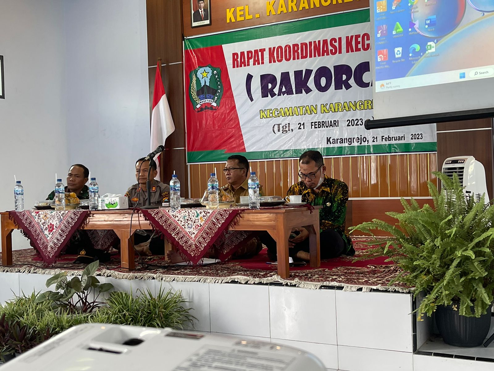 RAKORCA KECAMATAN KARANGREJO DI BALAI PERTEMUAN KELURAHAN KARANGREJO