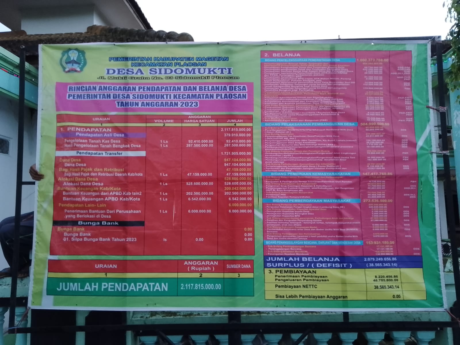 RINCIAN APBDES TAHUN 2023 