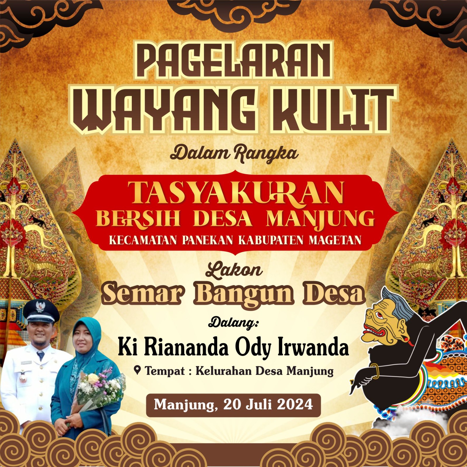 PAGELARAN WAYANG KULIT DALAM RANGKA TASYAKURAN BERSIH DESA MANJUNG