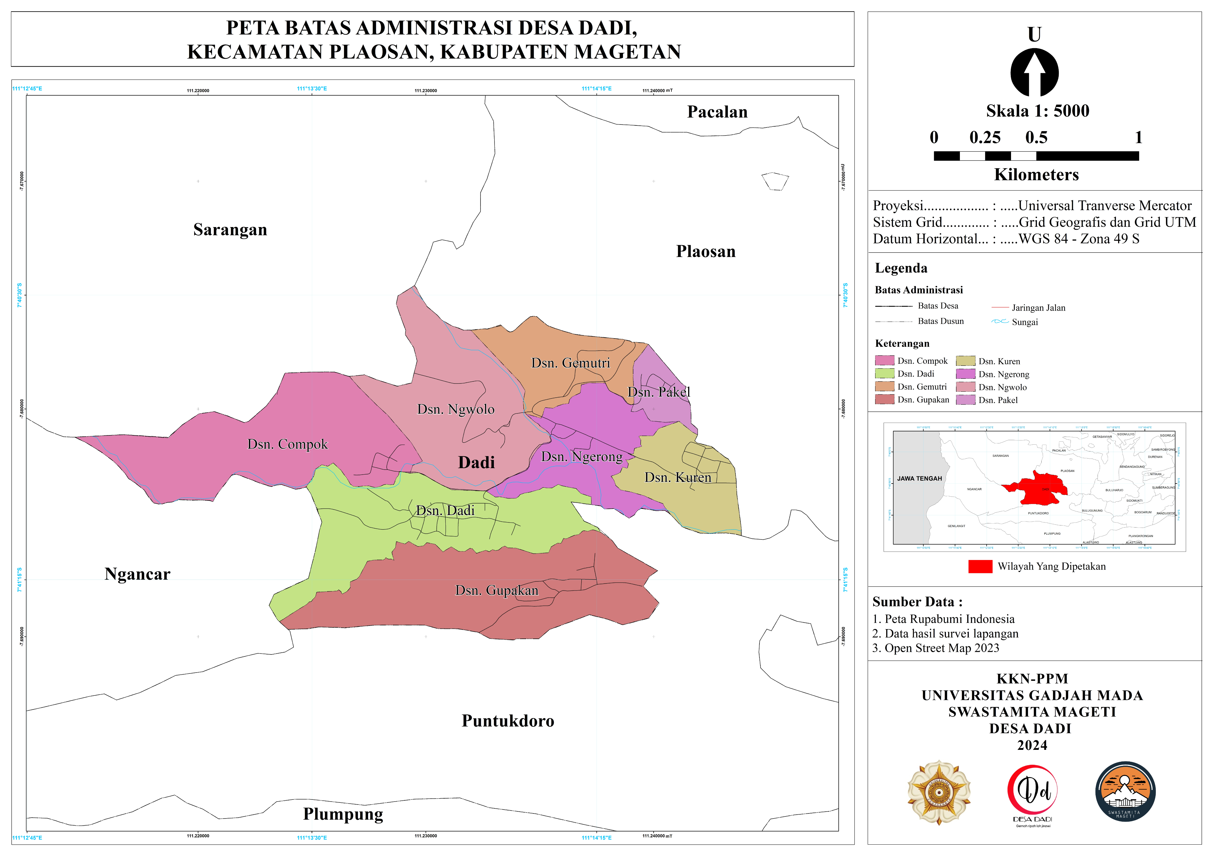 Peta Administrasi Desa Dadi Tahun 2024