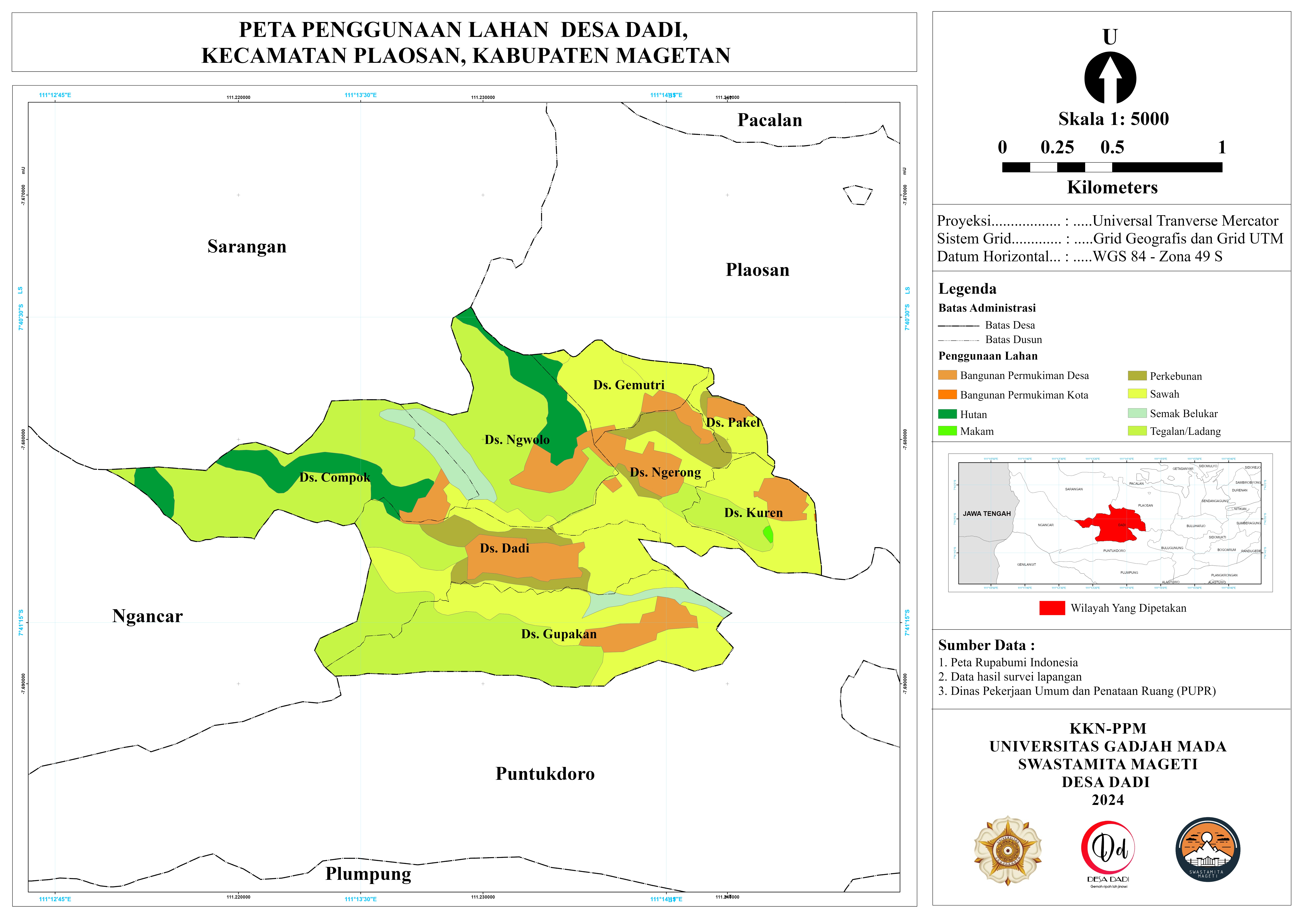 Peta Penggunaan Lahan Desa Dadi