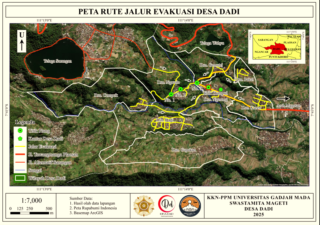 Peta Rute Jalur Evakuasi Desa Dadi