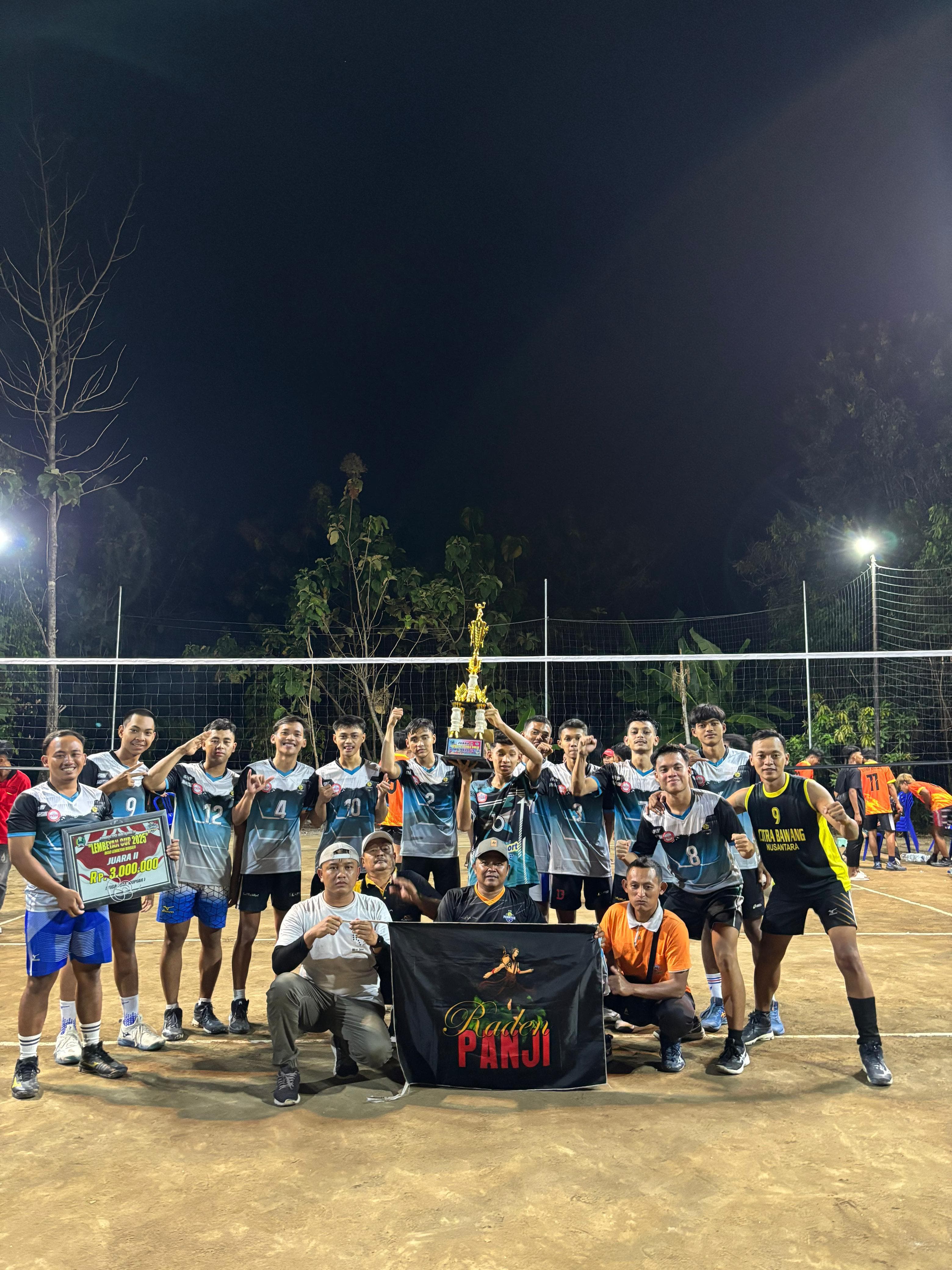 Tim voli desa kedungpanji mengikuti turnamen lembeyan cup 2025 di desa Kediren