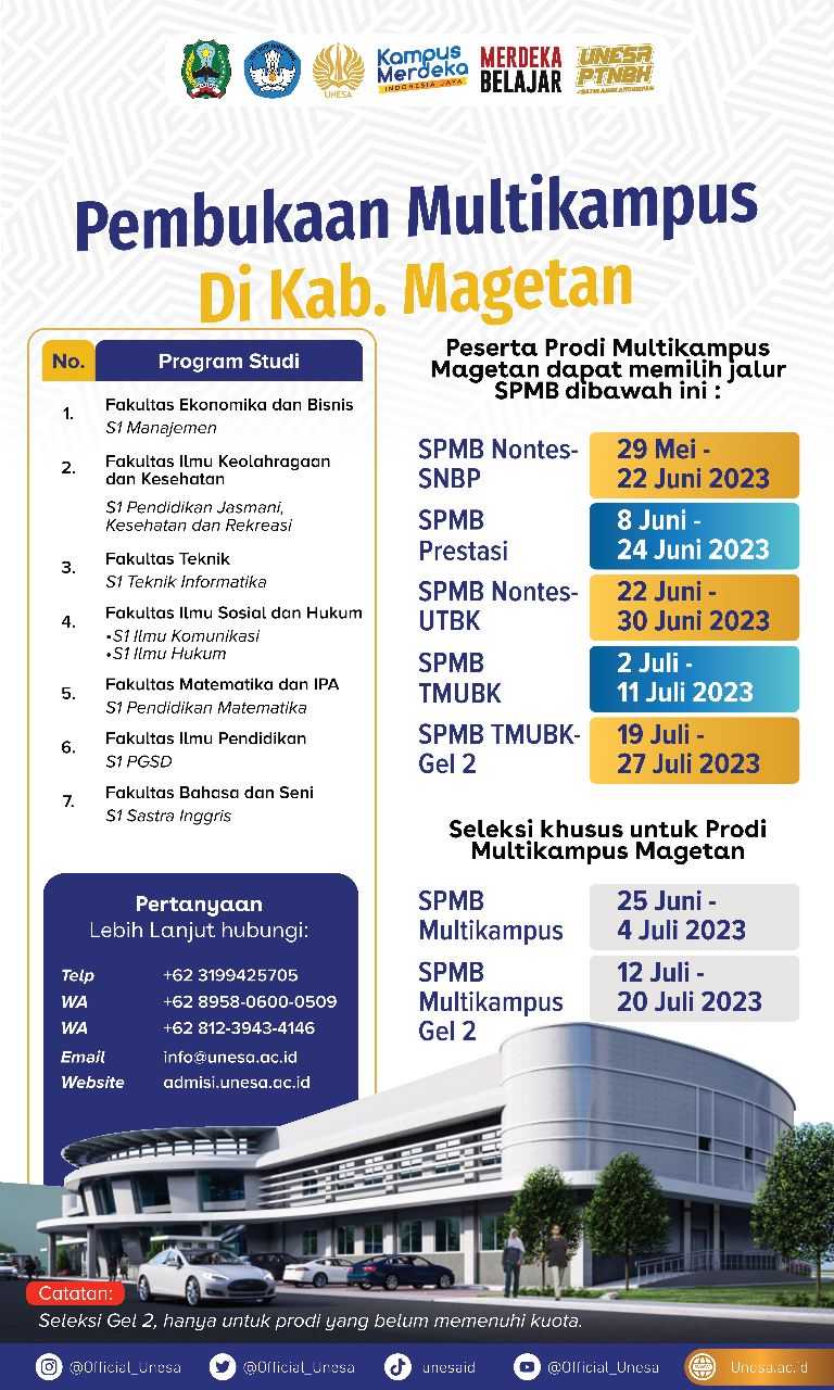 PENERIMAAN MAHASISWA BARU UNIVERSITAS NEGERI SURABAYA DI KAB. MAGETAN